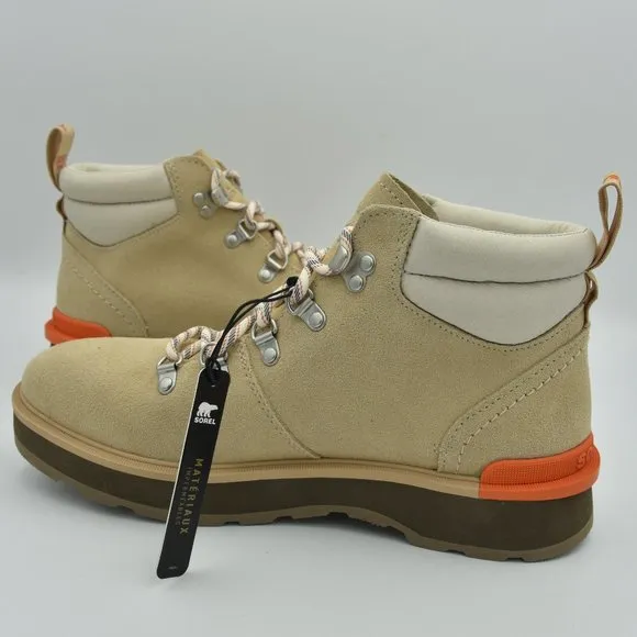 Sorel Hi-Line Waterproof Suede Hiking Boots Ceramic/Major (Tan &amp; Orange), Sz. 10