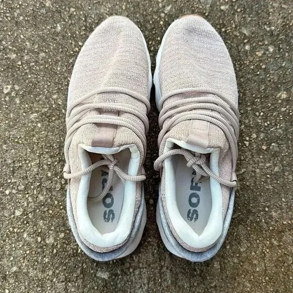 Sorel Kinetic Lace Up Scalloped Oversized Sole Sneakers Knit Women’s Size 8.5