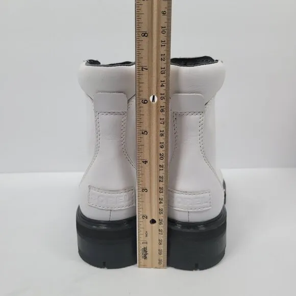 Sorel Lennox Waterproof Lace-Up Women's White Black Boots US Size 5.5 NWT
