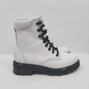 Sorel Lennox Waterproof Lace-Up Women's White Black Boots US Size 5.5 NWT