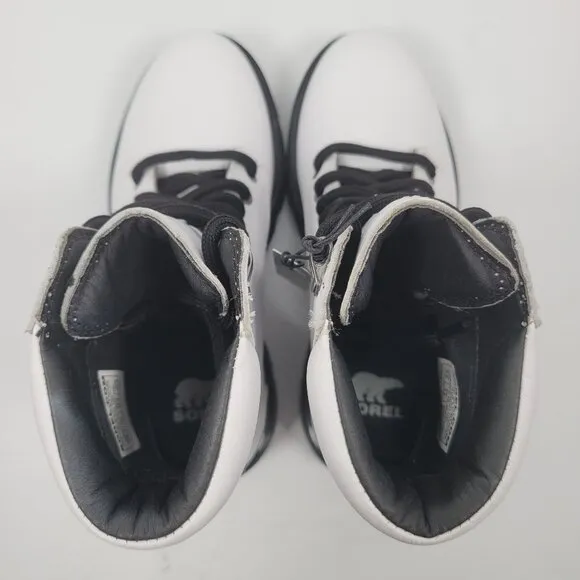 Sorel Lennox Waterproof Lace-Up Women's White Black Boots US Size 5.5 NWT