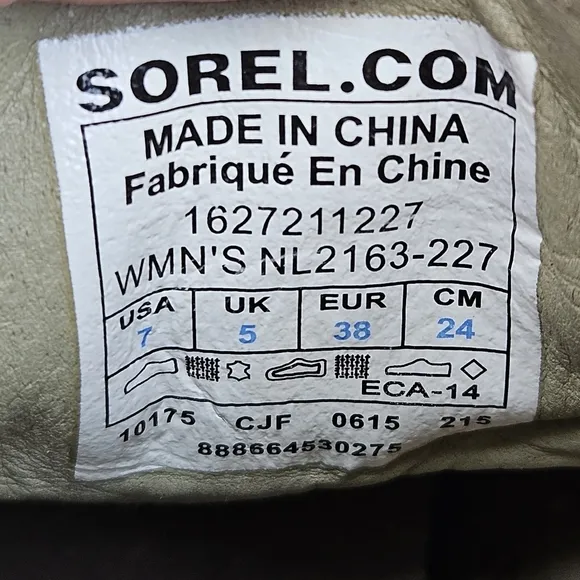 Sorel Major Lace Up Canvas Leather Ankle Boots Tan Brown Hiking Shoes Women's 7