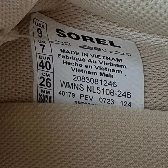 Sorel Ona Blvd Classic Waterproof Shoes Sea Salt NL5108-125 Women's 9 Tried on