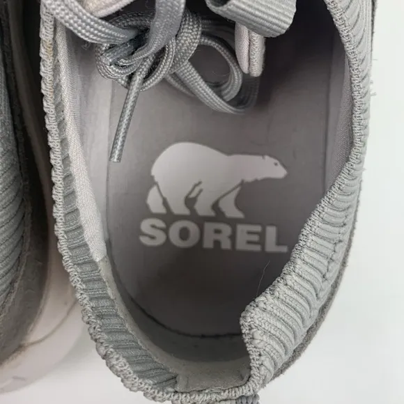 Sorel Ona Gray white Casual Sneakers Size 8.5 Lace up Tread walking running