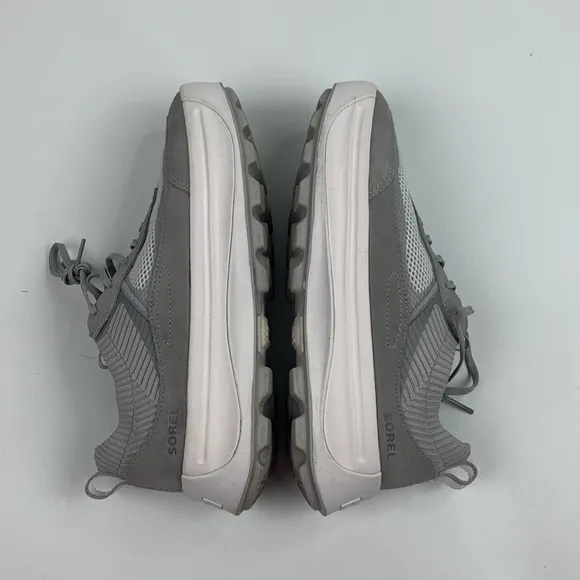 Sorel Ona Gray white Casual Sneakers Size 8.5 Lace up Tread walking running
