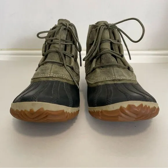 Sorel Out N About Leather Duck Boots Waterproof Rain Boots Size 10 NL2133