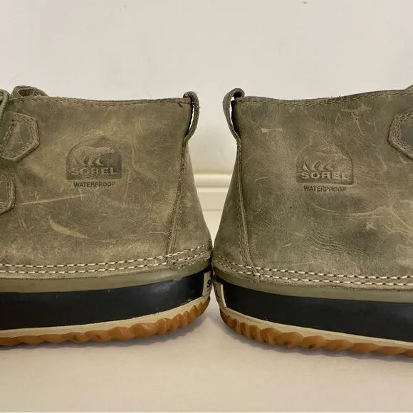Sorel Out N About Leather Duck Boots Waterproof Rain Boots Size 10 NL2133