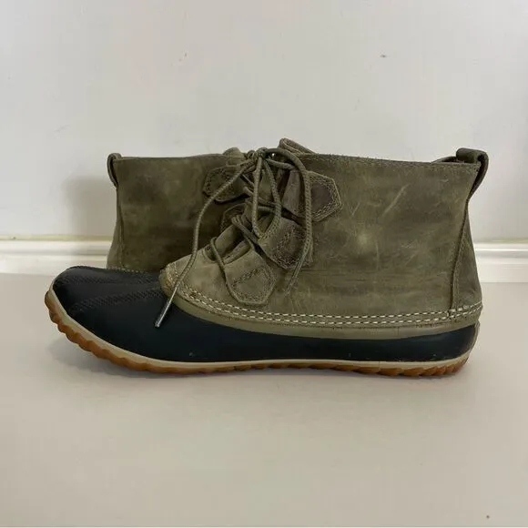 Sorel Out N About Leather Duck Boots Waterproof Rain Boots Size 10 NL2133
