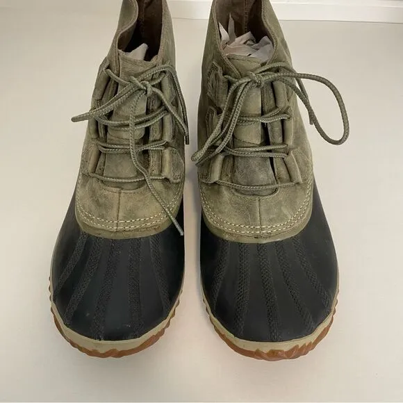 Sorel Out N About Leather Duck Boots Waterproof Rain Boots Size 10 NL2133