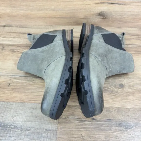 Sorel Size 7.5 Emelie Chelsea Booties Gray Leather Waterproof NL2671-053 Women