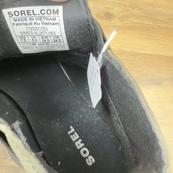 Sorel Size 7.5 Emelie Chelsea Booties Gray Leather Waterproof NL2671-053 Women