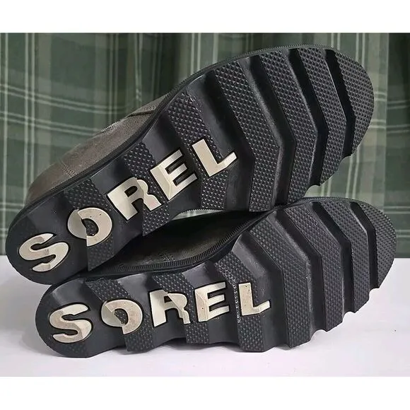 Sorel Women Joan-Of-Arctic Boot‎ Size 8 Gray Leather Hidden Wedge Heel Zip Up