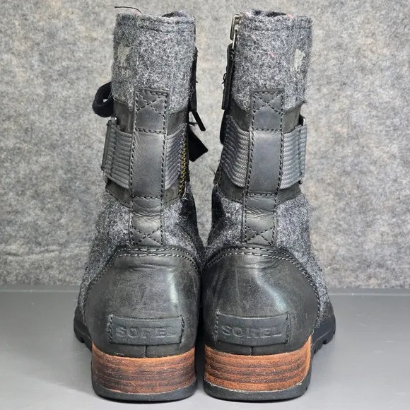Sorel Womens 6.5 Combat Boots Major Carly Lace Up Leather &amp; CanvasNL2324-010