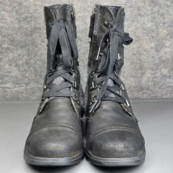 Sorel Womens 6.5 Combat Boots Major Carly Lace Up Leather &amp; CanvasNL2324-010
