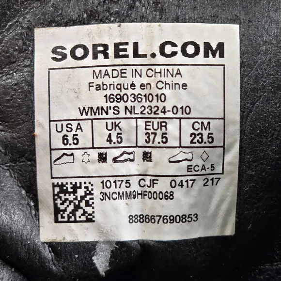 Sorel Womens 6.5 Combat Boots Major Carly Lace Up Leather &amp; CanvasNL2324-010