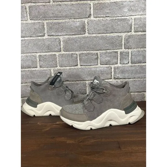 Sorel Women's Kinetic RNEGD Caribou Waterproof Sneakers Gray Size 7.5