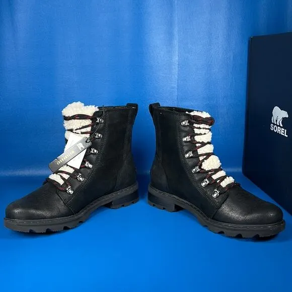 Sorel Women's Lennox Lace Cozy Waterproof - Black/Nocturnal Red - 9.5 - NWT