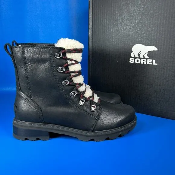 Sorel Women's Lennox Lace Cozy Waterproof - Black/Nocturnal Red - 9.5 - NWT