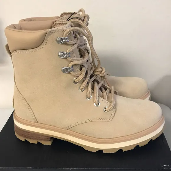 Sorel Women's SIZE 9.5 Lennox Lace Waterproof Boots, Ceramic Color