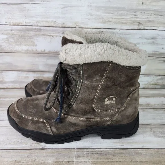 Sorel Women's Water Fall Low Lace Waterproof Hiking Boots Snow Winter Size 9