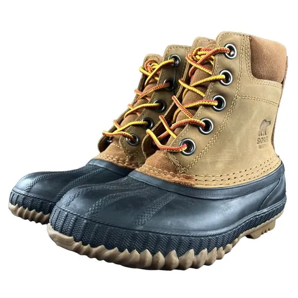 Sorel Youth Cheyanne II Lace 200g Waterproof Elk Brown Black Winter Boots Size 1