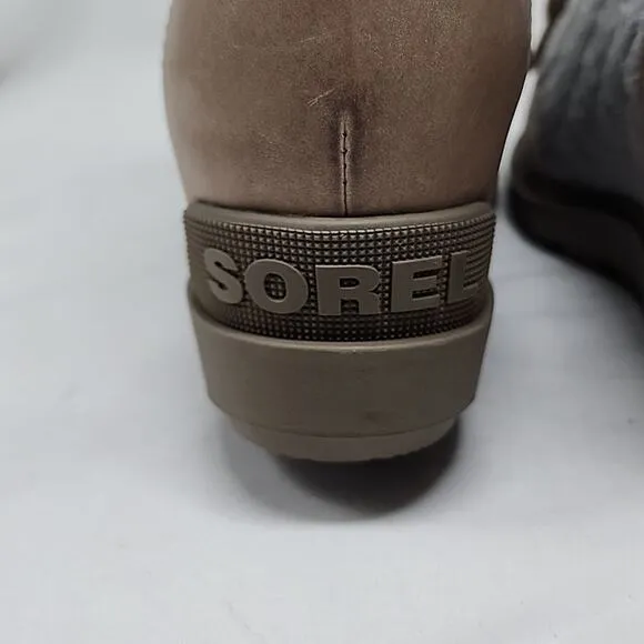 🐨SOREL🐨EVIE 11 NW LACE WOMAN 9.O BOOTIES WATERPROOF OMEGA TAUPE WET SAND NWOB