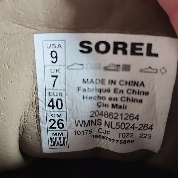 🐨SOREL🐨EVIE 11 NW LACE WOMAN 9.O BOOTIES WATERPROOF OMEGA TAUPE WET SAND NWOB