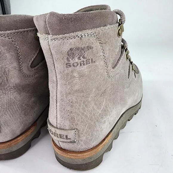 Sorel Sneakchic Alpine Women's US 7.5 Lace-Up Leather Grey Hiking/Winter Boots