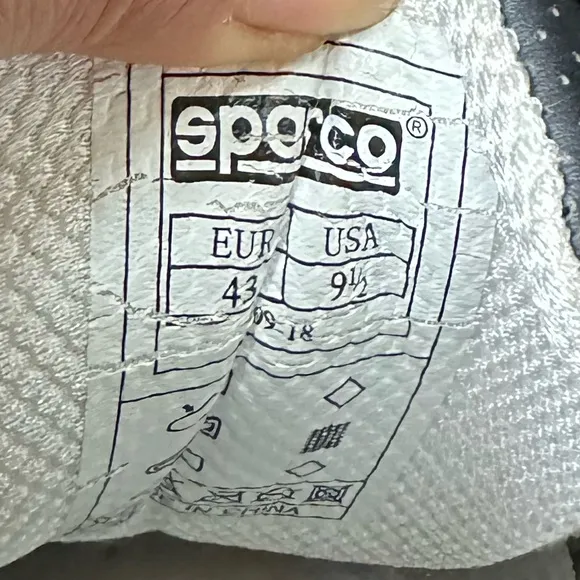 Sparco SL-17 men’s sports trainers driving shoes. White/gray/black. Size 9.5
