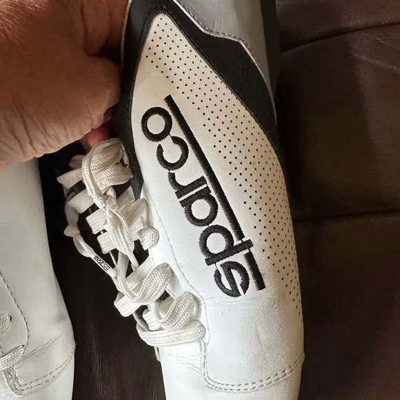 Sparco SL-17 men’s sports trainers driving shoes. White/gray/black. Size 9.5