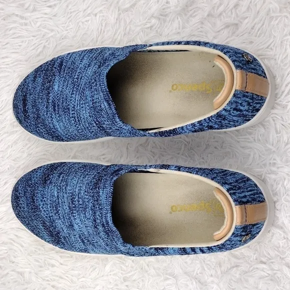 SPENCO Coastal Patriot Blue Multicolored Space-Dye Stretch Mesh Slip On Shoes