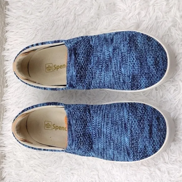 SPENCO Coastal Patriot Blue Multicolored Space-Dye Stretch Mesh Slip On Shoes