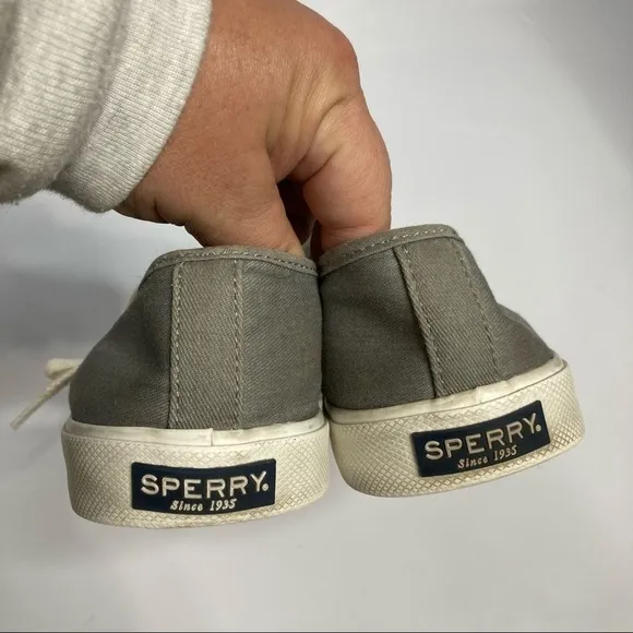 Sperry canvas sneakers gray white size 8.5