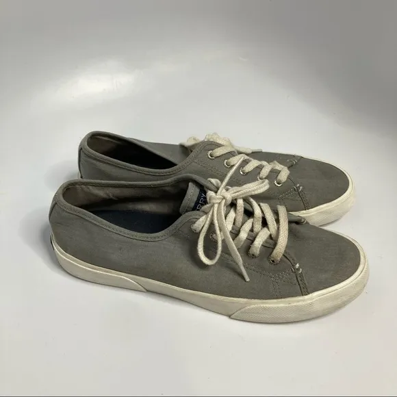 Sperry canvas sneakers gray white size 8.5