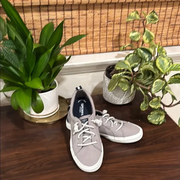 Sperry Gray Canvas Sneakers, nwot, size 7!