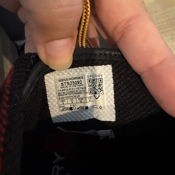 Sperry Red and Black Plaid Sneakers