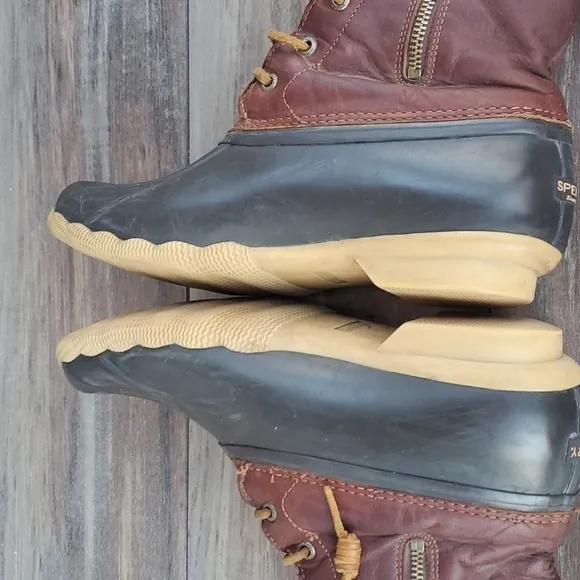 Sperry Womens Saltwater duck rubber ankle waterproof shoes sz 9.5M