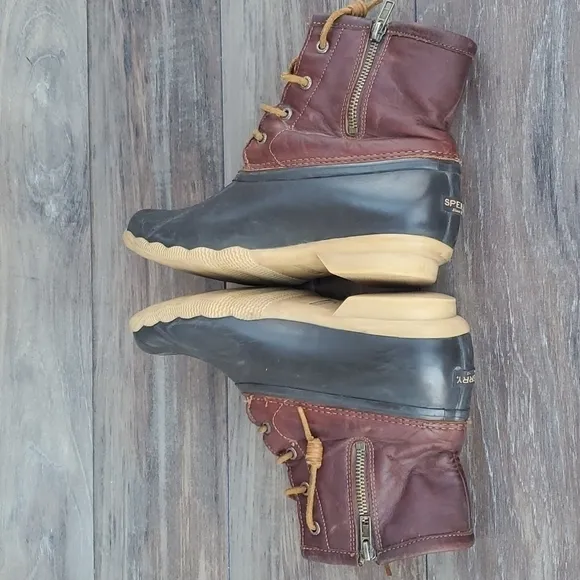 Sperry Womens Saltwater duck rubber ankle waterproof shoes sz 9.5M