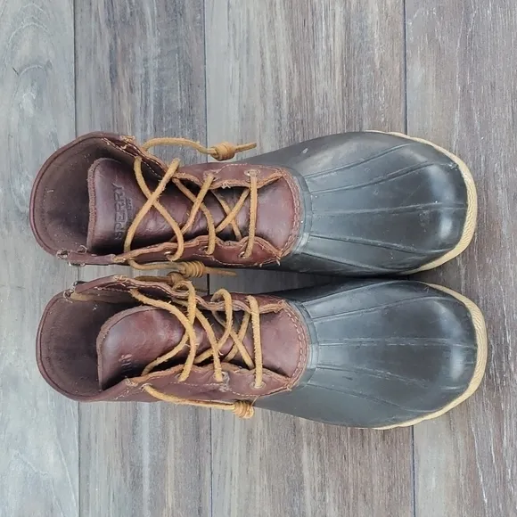 Sperry Womens Saltwater duck rubber ankle waterproof shoes sz 9.5M