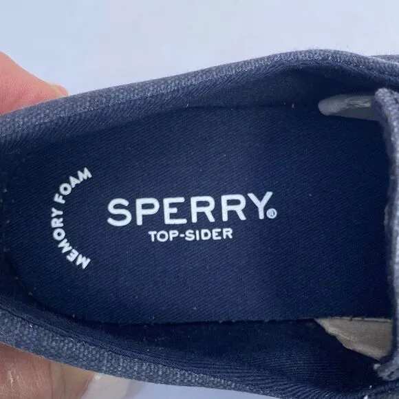 Sperry Crest Vibe Navy Linen Sneaker Size 6 NEW
