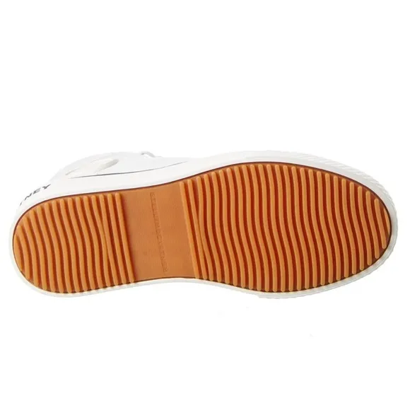 stella mccartney canvas logo high top sneakers in white
