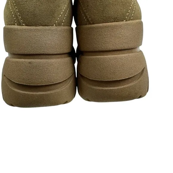 Steve Madden &quot;Husky&quot; Tan Suede Chunky/Platform Boots/Sneakers Women's Size 6.5