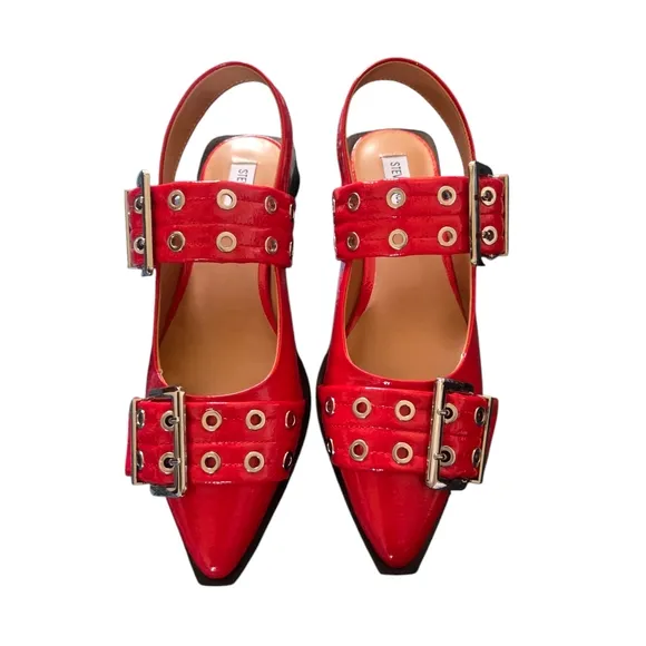 Steve Madden Red Slip On Sligback Women's Flats / Shoes Size 8