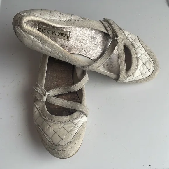 Steve madden Ricky shoes slip on flats athletic white size 8