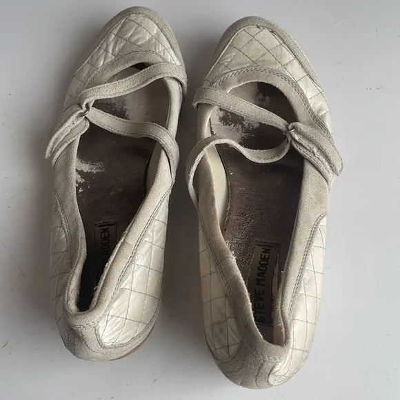 Steve madden Ricky shoes slip on flats athletic white size 8