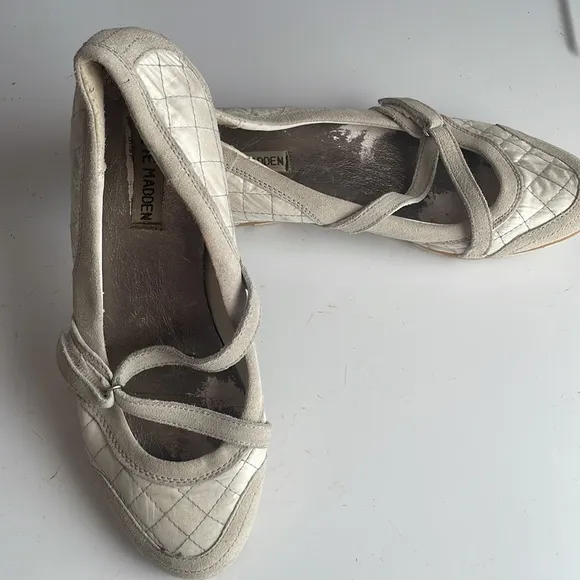 Steve madden Ricky shoes slip on flats athletic white size 8