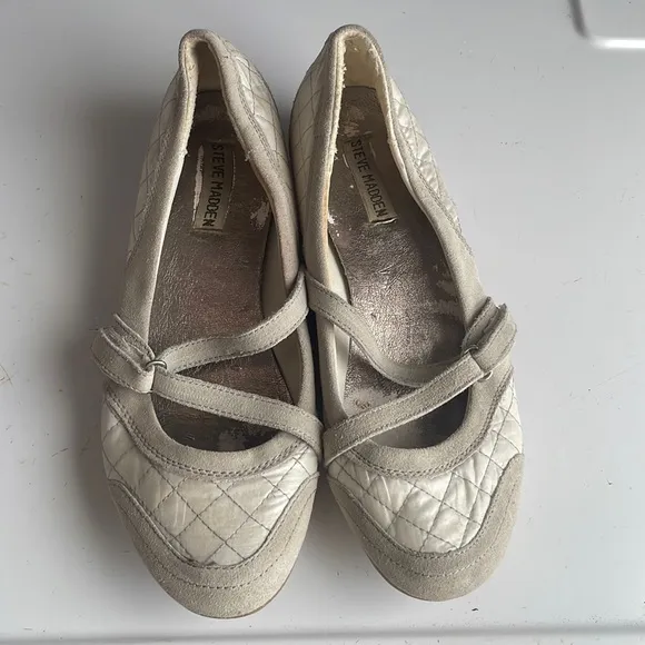 Steve madden Ricky shoes slip on flats athletic white size 8