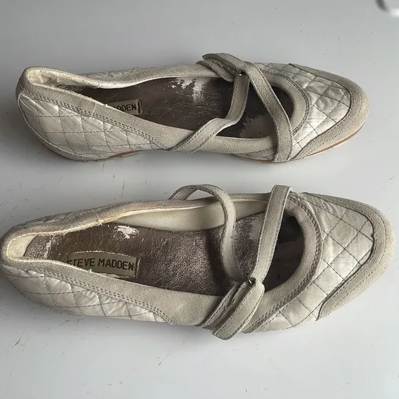 Steve madden Ricky shoes slip on flats athletic white size 8