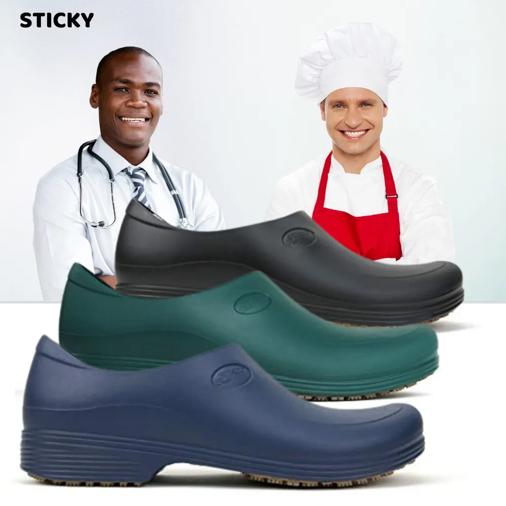 Sticky Work Shoes for Men - Waterproof Non-Slip