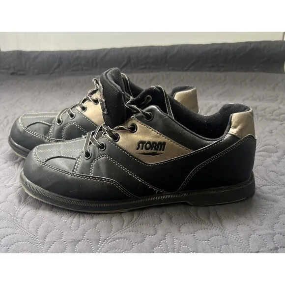 Storm Taren Sliderite Men's Bowling Shoes Black/Gold SZ 9.5M Pre-Owned Sports